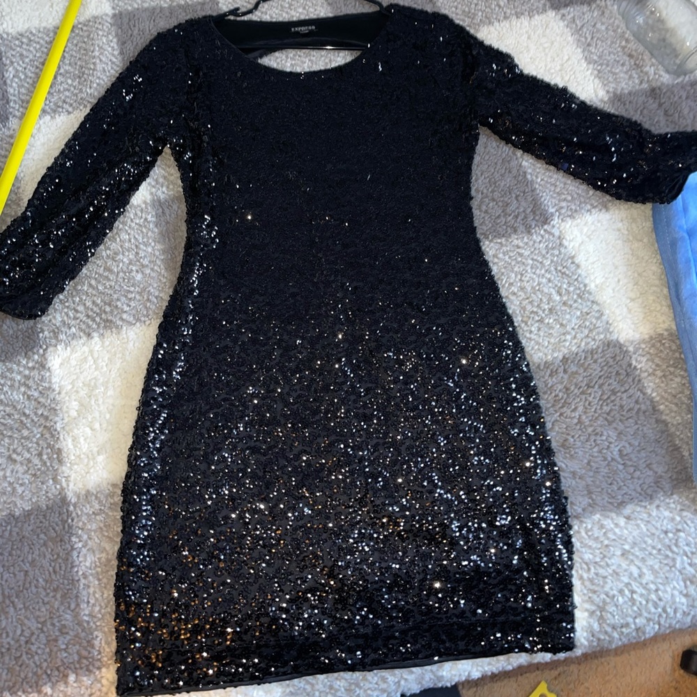 Express Black sequin express dress